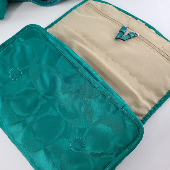 🦃Coach Packable Travel Tote Makeup Bag Hanging Toiletry Collapsible Bag Set - Picture 5 of 16